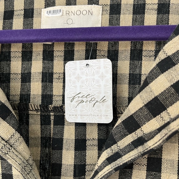 Free People Gingham Black and Cream Mini Dress Size XS - Picture 9 of 14